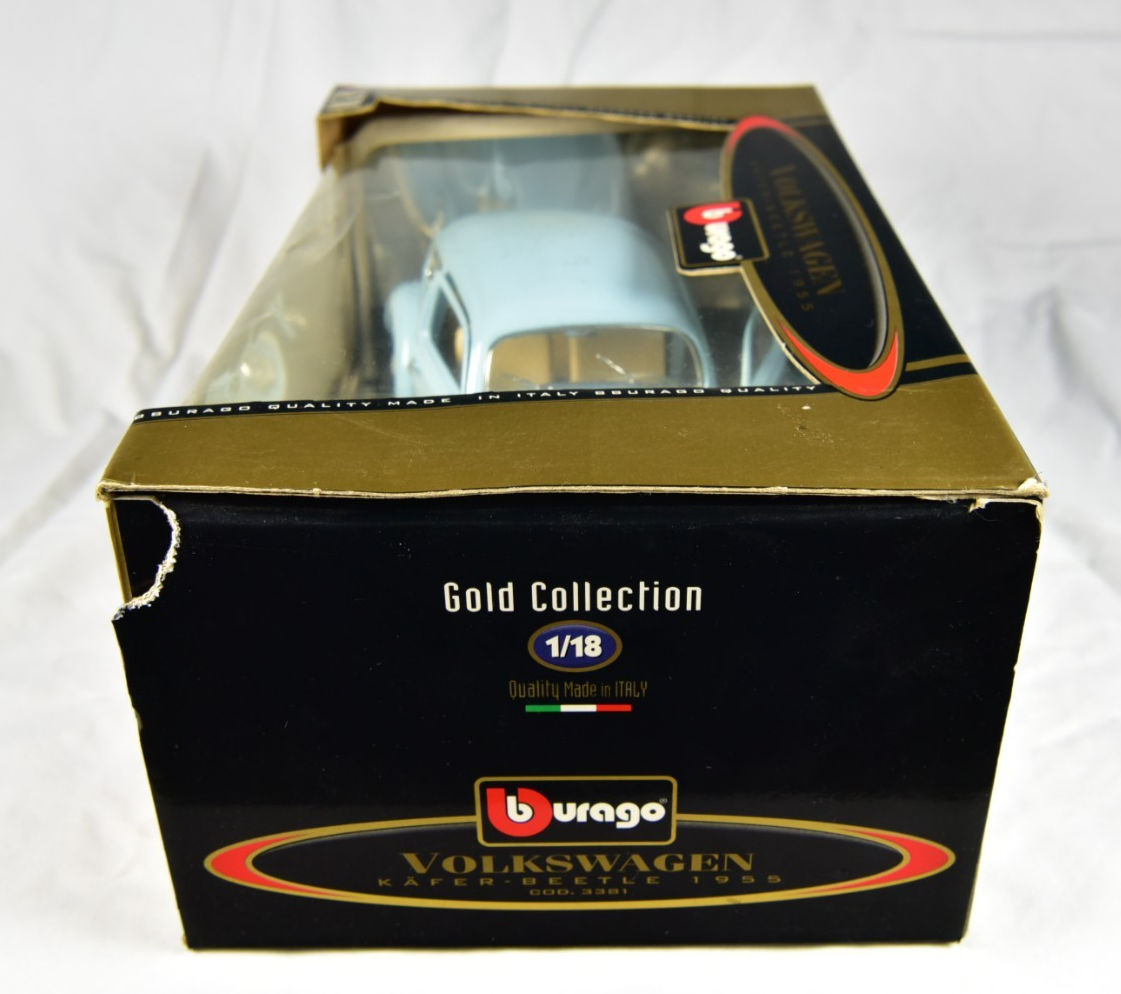 Burago 1/18 Scale Diecast 3381 Volkswagen Kafer Beetle 1955 Light