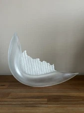 Japanese Art Glass Sculptural Vessel Vase by Keiko Mukaide Listed Artist