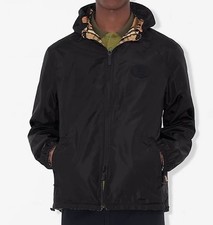 Chaqueta con Capucha Burberry Reversible Nova Check Para Hombre Grande Archivo Beige Negro