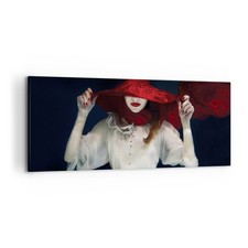 Quadro su Tela 120x50cm Ragazza rosso cappello Stampe Immagini Quadri Murale