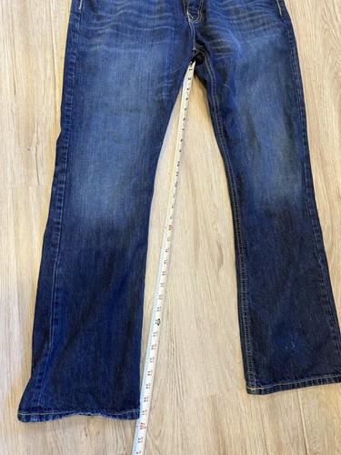 Jeans ajustados para hombre 36x34 tiro medio Ian lavado oscuro vaquero - Imagen 6 de 9