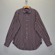 Robert Graham Men's Long Sleeve Button Up Multicolor Striped Flip Cuff Shirt XL