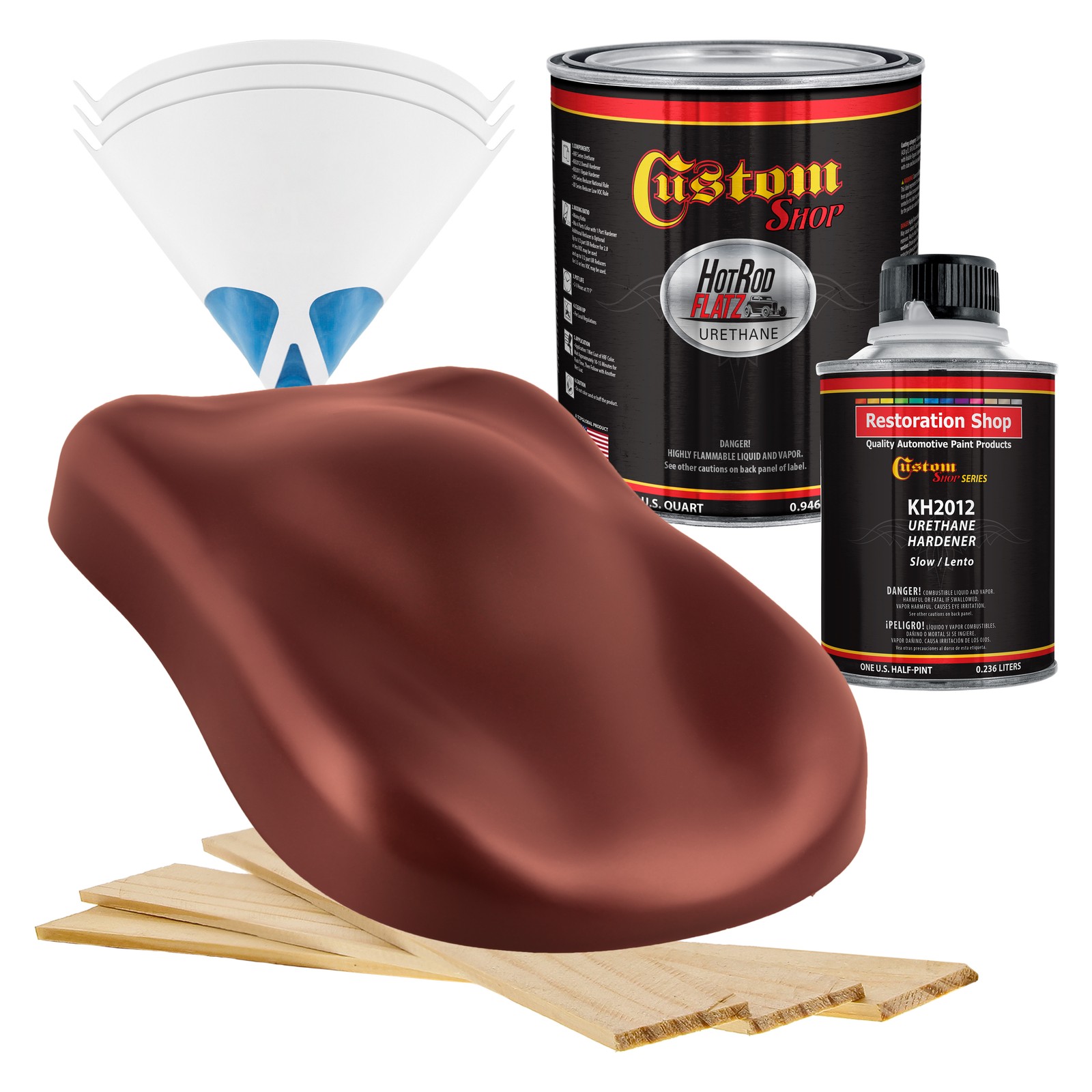 HOT ROD FLATZ Fire Red Pearl Quart Kit URETHANE Flat Auto Car Paint Kit