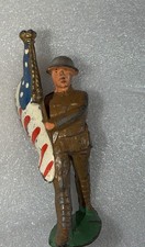 Manoil Lead American Flag Bearer Soldier Vintage 