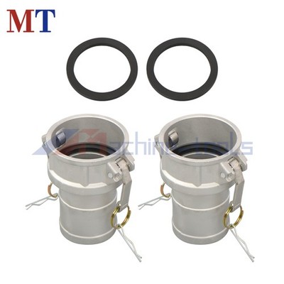 2pcs Industrial 3in Type C Camlock Set - w/Handle & Serrated Connector