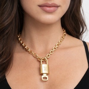 Authentic 100% Authentic Louis Vuitton Lock & Key with Unbranded Gold Plated Chain