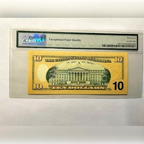 FR.2039-L* 2004-A $10 FW *STAR* SAN FRANCISCO, PMG GEM HOLDER ERROR-67EPQ - Image 2 of 3