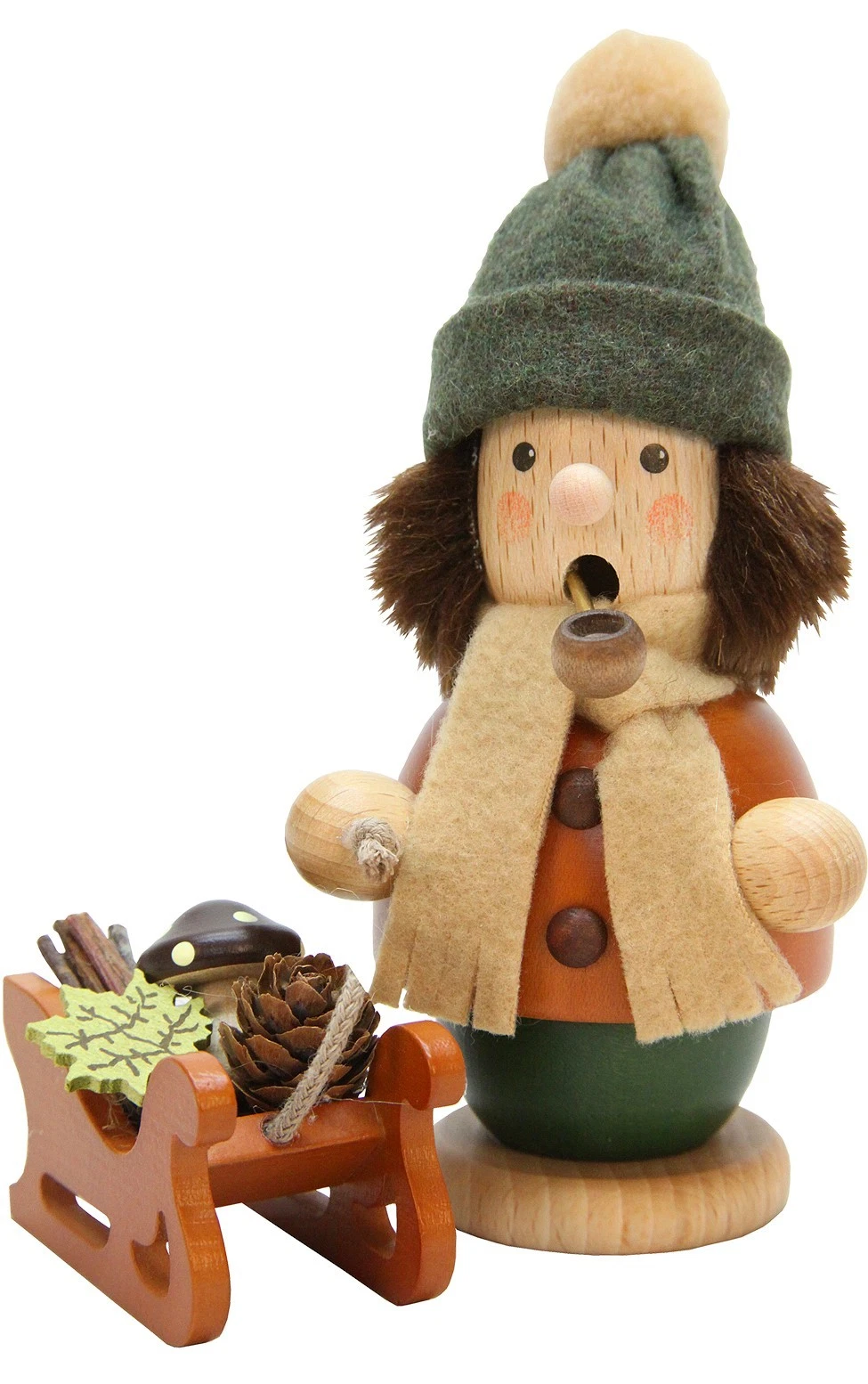 NEW IN BOX - Ulbricht Boy with Sled - German Smoker/Incense Burner 1-542