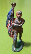 Barclay Manoil 1930s Army Lead Toy Soldier American Flag Bearer. Missing Hat.