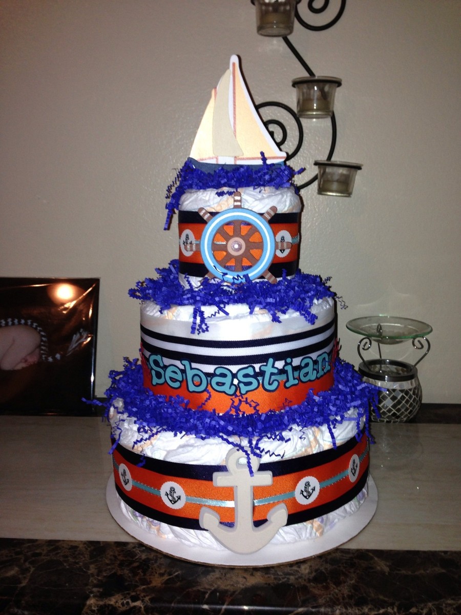Nautical Theme Diaper Cake