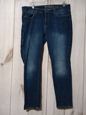 Gap Skinny Roll Up Jeans Dark Wash Women Size 16 33R Cotton Spandex Blend