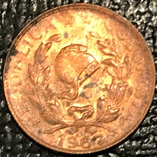HIGH GRADE AU/UNC 1967  COLOMBIA ONE CENTAVO COIN-DOUBLING ON THE 9 DIGIT-JUL342