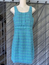 Women Laundry By Shelli Segal Sheath Lined Green Teal Boat Neck Dress SZ 4, S, M