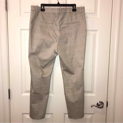 Karierte Damenhose H&M 16, Stretch, hellbraun, vorne flach Knöchelhose - Bild 5 von 15