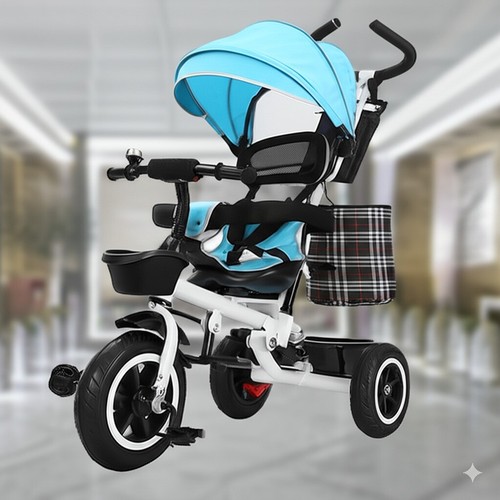 Tricycle Bike 4 In 1 Trike Baby Prams Kids Stroller Toddler Riding Toys Gift - Picture 36 of 36