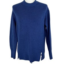 Lululemon Sweater Women's Size 2 Merino Wool Blend Ribbed Crewneck Psychic Blue