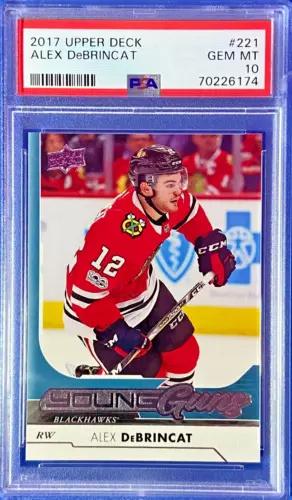Alex DeBrincat YG RC 2017-18 Upper Deck #221 Rookie Chicago PSA 10 GEM MT