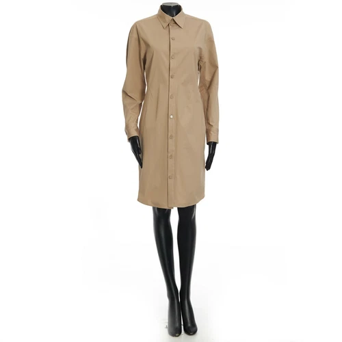 BOTTEGA VENETA 1500$ Dress - Khaki Long Sleeve Compact Stretch Poplin