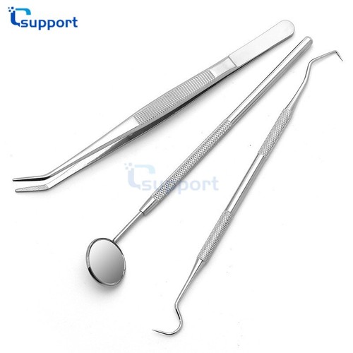 3 Stück/Set Dental Mundpflege Instrumentenset Basic Mundspiegel Explorer Zange - Bild 10 von 10