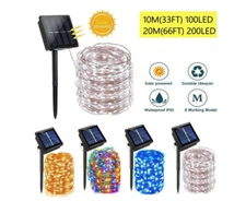 200/100 LED Solar Power String Fairy Lights Garden Outdoor Party Christmas Lamp