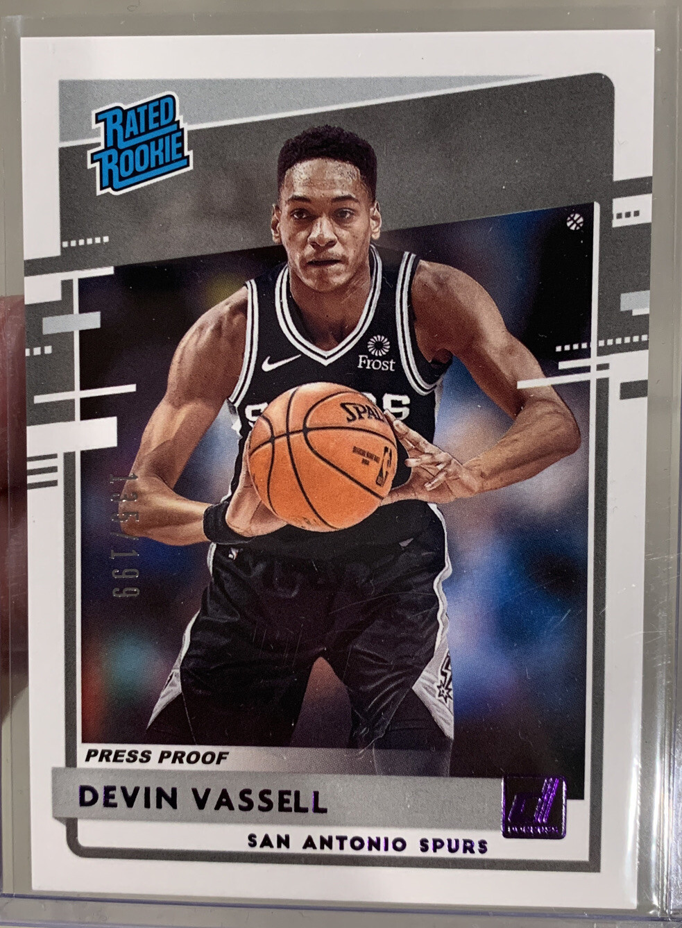 2020-21 Donruss DEVIN VASSELL Base PRESS PROOF PURPLE /199 Spurs No. 206 🔥🔥