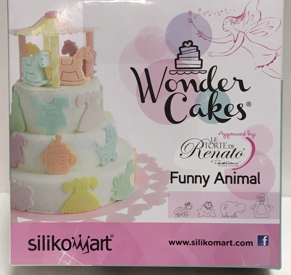 Silikomart Silicone Wonder Cakes Funny Animals 4 PCS NIP multi colors /  ITALY - Image 2 of 2