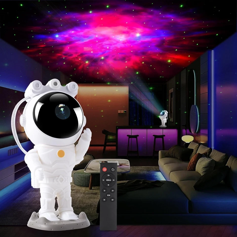 Sternenhimmel Projektor Astronaut Lampe Galaxie Nachtlicht Licht Weiß B372 - Bild 1 von 4