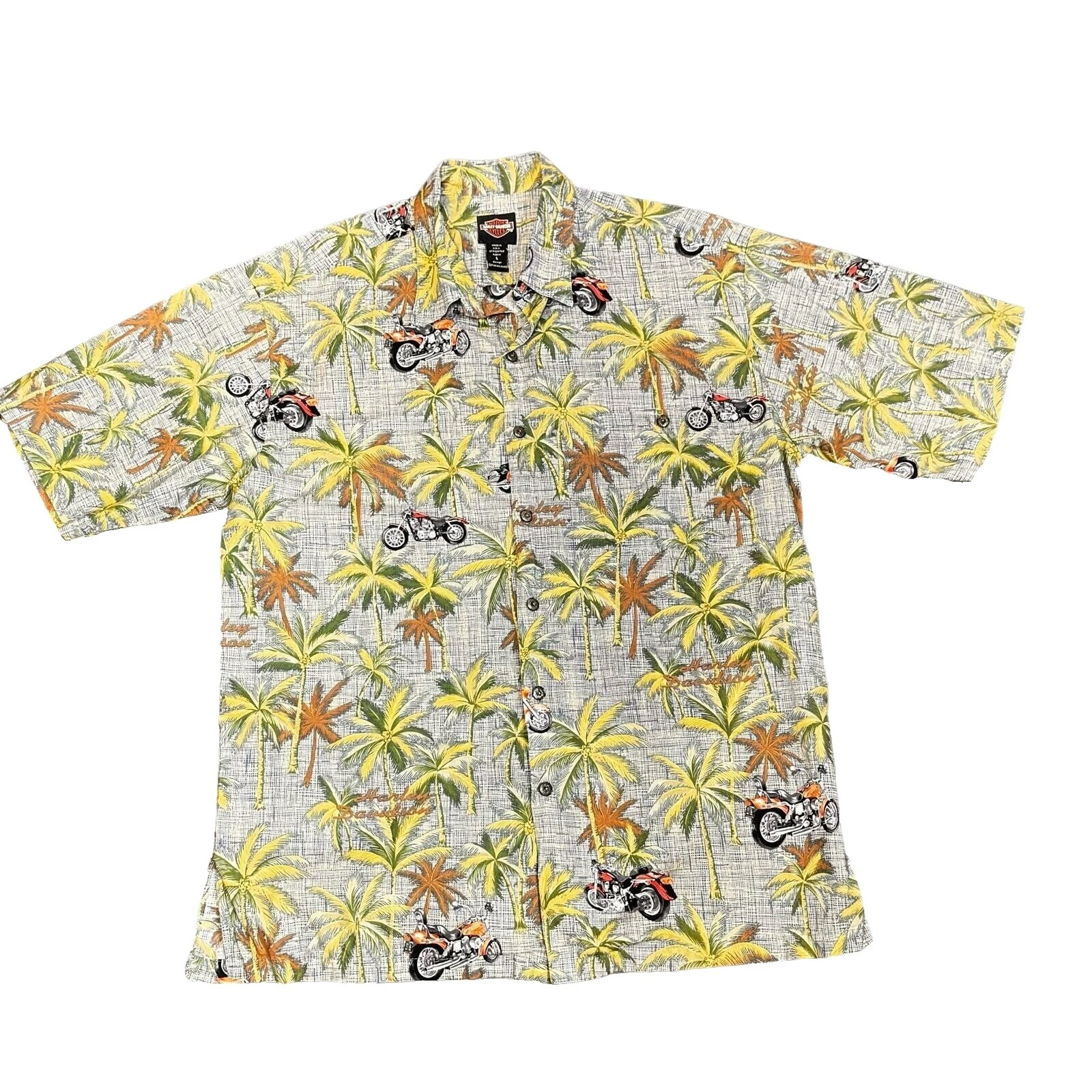 Algodón Harley-Davidson Floral Casual con Botones camisas para hombres