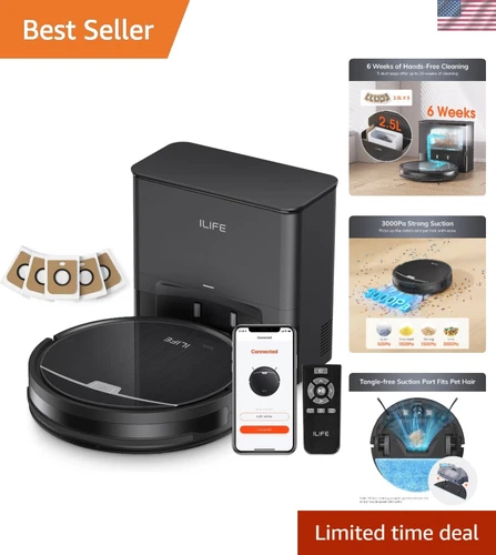 Robot Vacuum and Mop Combo Self Emptying 3000Pa Suction Smart App Voice