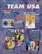 TEAM USA 2000 BASKETBALL/OLYMPICS PROMOTIONAL SELL SHEET/TIM DUNCAN-LISA LESLIE