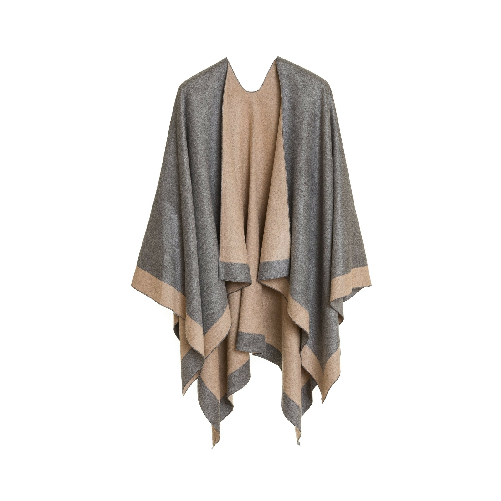 Cardigan Poncho Cape Women Elegant Gray 