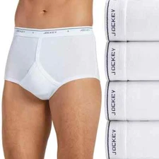 Men's Jockey 4-pack Classic StayNew Full Rise Briefs/ White