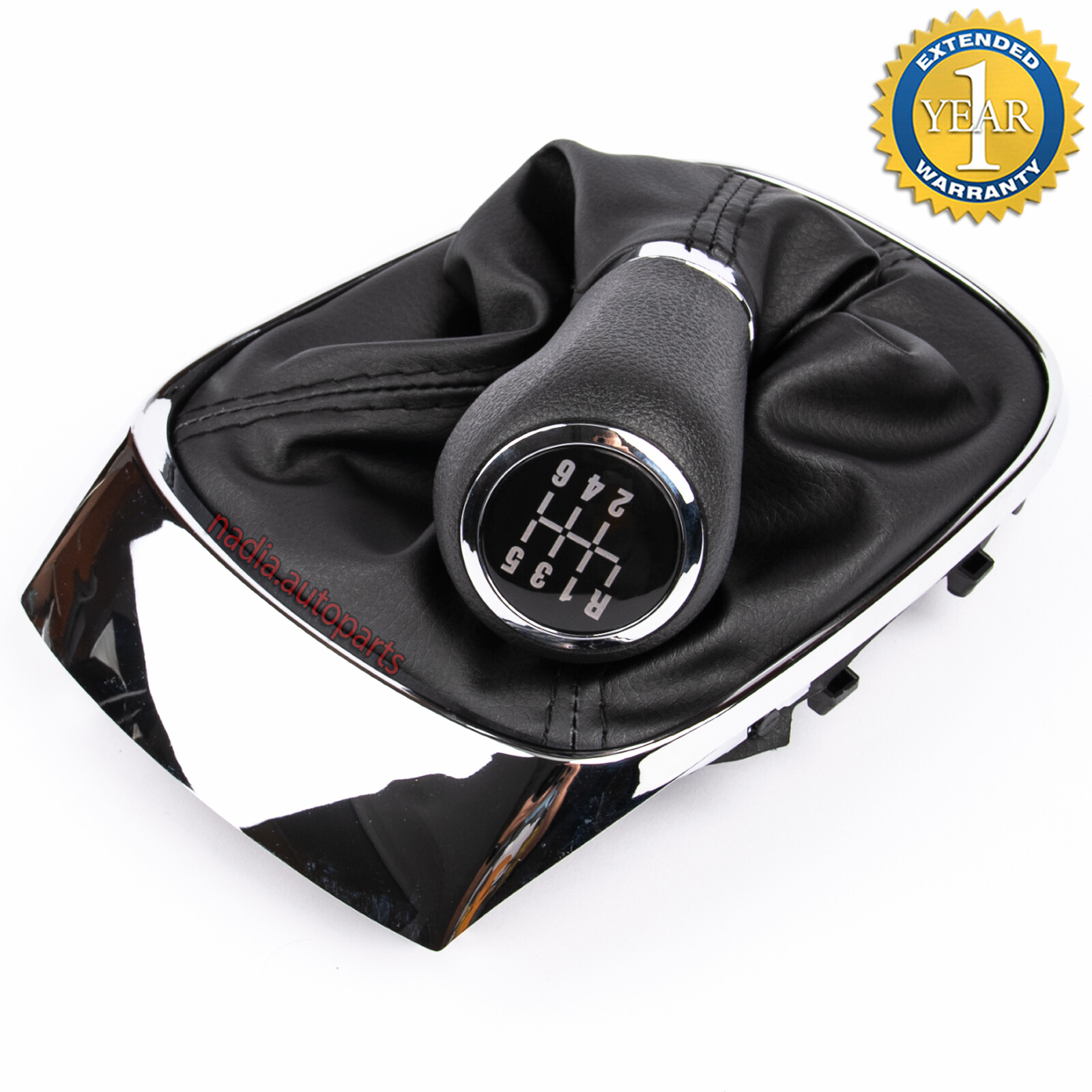 Pommeau de Levier de Vitesse à 5 vitesses Cuir avec Soufflet Compatible