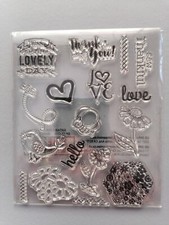 Crafters Companion Acrylic Stamp Set, 17 stamps, Measures 13x10.5cm overall, New