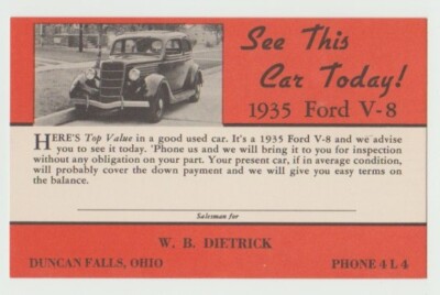 Ford, V-8, 1935, W.B. Dietrick, Duncan Falls, Ohio
