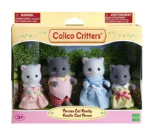 Calico Critters Persian Cat Family Set 4 100% Authentic Collectible Doll Figures