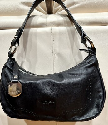 TOSCA BLU ハンドバッグ TOSCA BLU Medium Black Bovine Soft Leather Hobo Bag A++