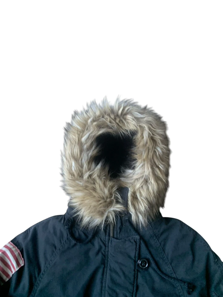 Chaqueta Parka Ralph Lauren Denim & Supply Para Hombre Pequeña Negra Ejército Militar Foto 4 de 4