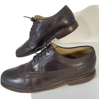 Frye Oxford Shoes Brown Leather Size 10B Mens Brogue Wingtip  display picture 3