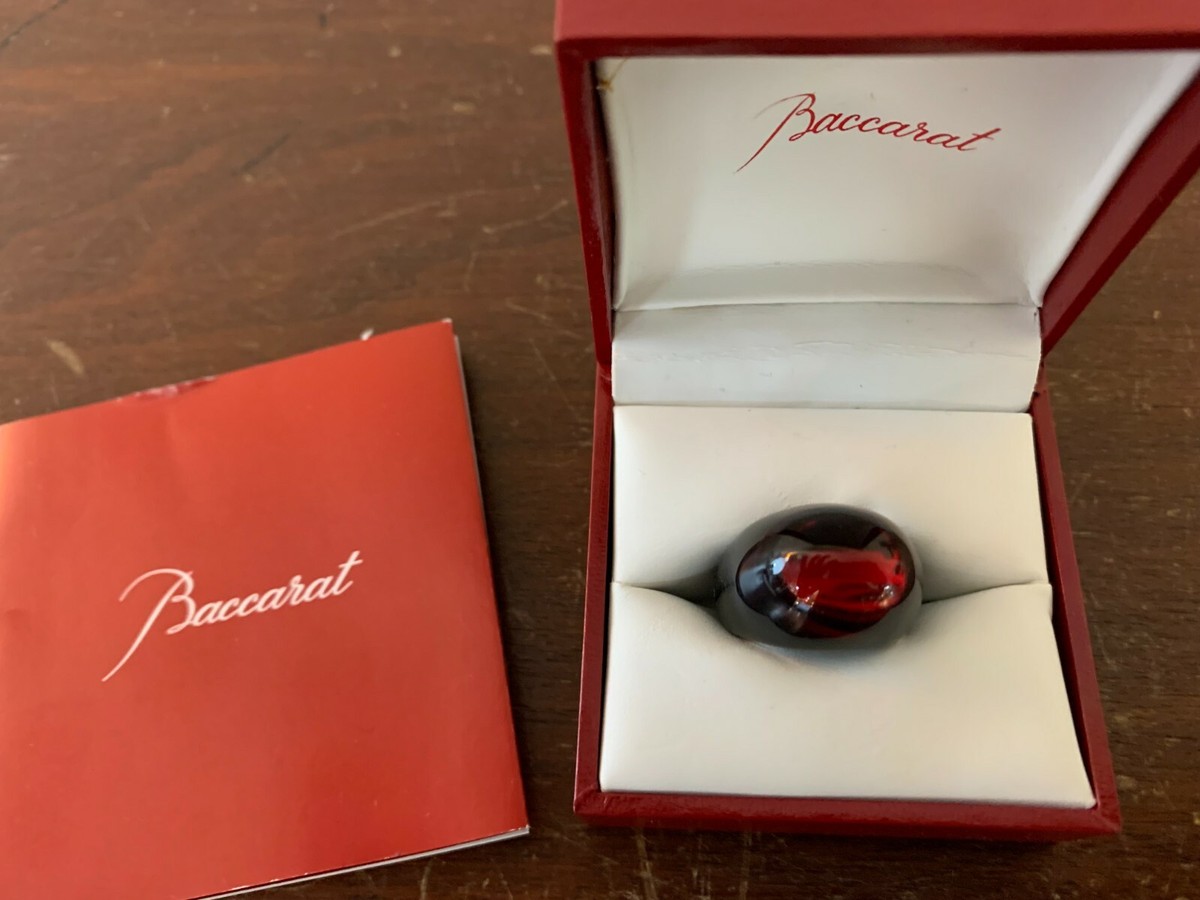 Baccarat 赤色ストーン シルバーリング Baccarat - バカラ リングクリスタル Baccarat 指輪 スモーキー