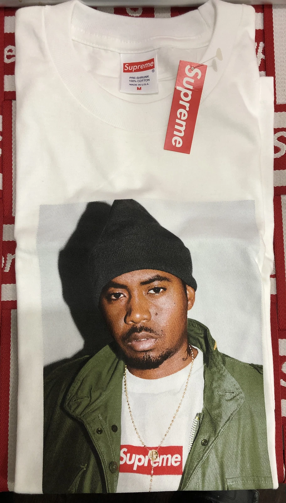 T shirt Supreme Nas !!! FW17 !! Blanc !!! Moyen !! 100 % authentique ! Très rare ! Neuf avec étiquettes !!!!