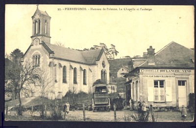 Alte Postkarte SELTEN PIERREFONDS Oise HAMEAU de PALENNE Kapelle Auberge