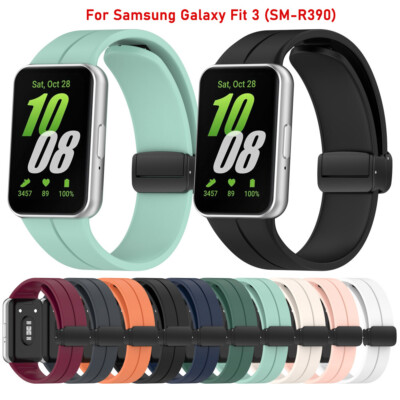Silicone Wrist Band Strap Magnetic Buckle for Samsung Galaxy Fit 3 SM-R390 Watch