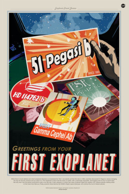 Greetings From 51 Pegasi B Space Exploration Retro Travel Wall - POSTER 20''x30''