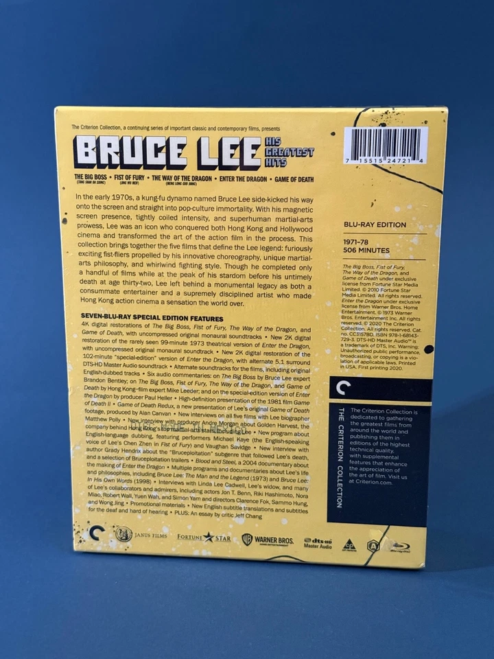 Bruce Lee: His Greatest Hits Criterion Collection Blu-Ray US IMPORT REGION A - Image 3 of 3