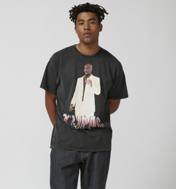 FILA NUOVA maglietta Tupac Thug Life outfitters da uomo taglia XL