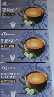 3 - BARISSIMO FRENCH VANILLA CAPPUCCINO FLAVORED COFFEE 12 PODS K-CUPS CUP  BOXES | eBay