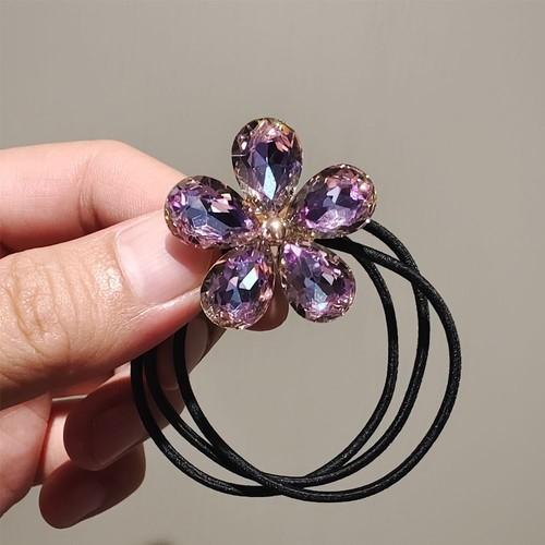 Luxury Ponytail Hair Ties - Elastic Crystal Rubber Band Women Hair Accessory 1pc - Picture 14 of 17