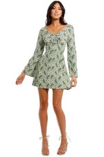 Faithfull The Brand Tomasina Floral Mini Dress Day Tea  Colourful Short Size 6