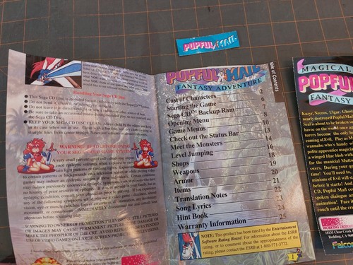 Totally Ripped Popful Mail Sega Cd Manual Cut Broken Original - Picture 4 of 10